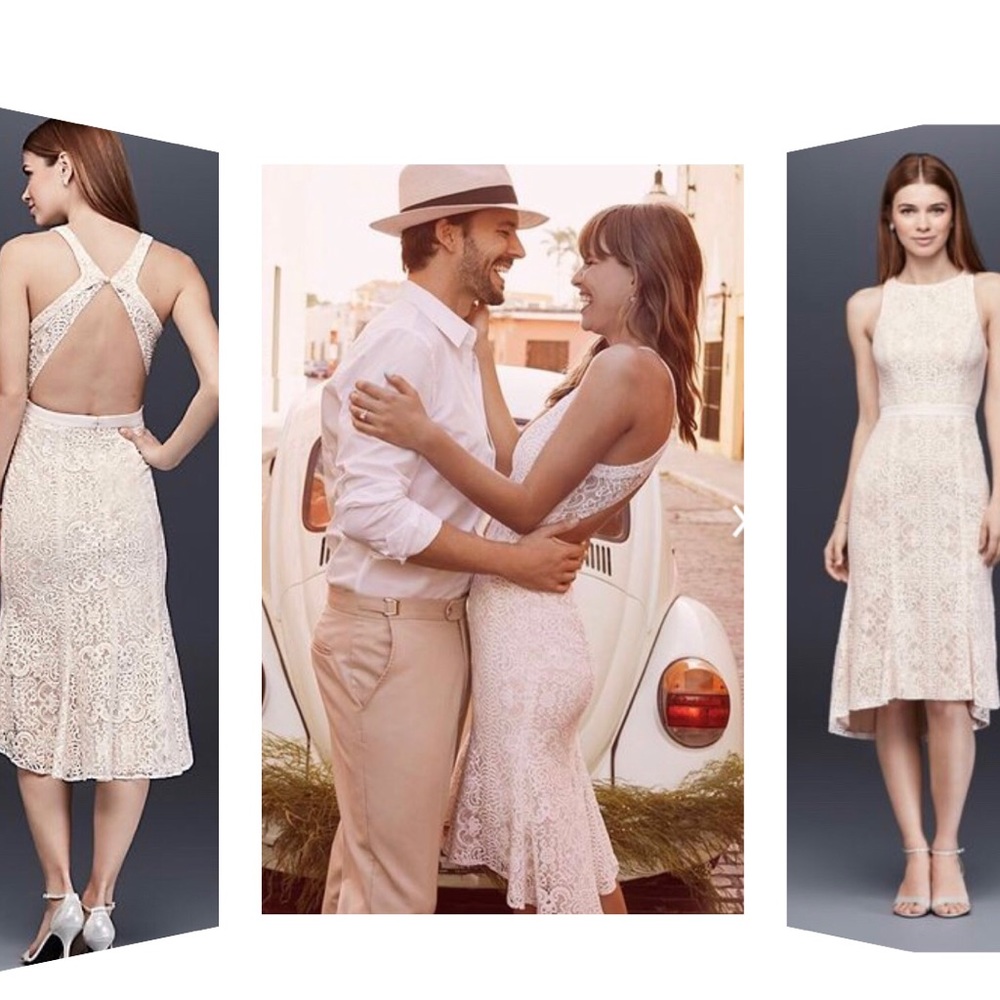 Knee-length Lace Sheath Dress with Flounce Hem